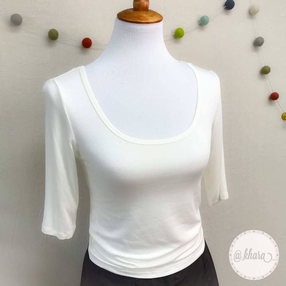American Rag Half-Sleeve Long Crop Top - Picture 4 of 14